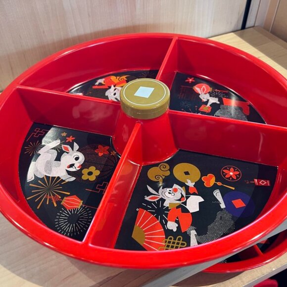 Disney Lunar New Year Lazy Susan Sectional Serving Dish Rotating Spinning Tray - Picture 2 of 4